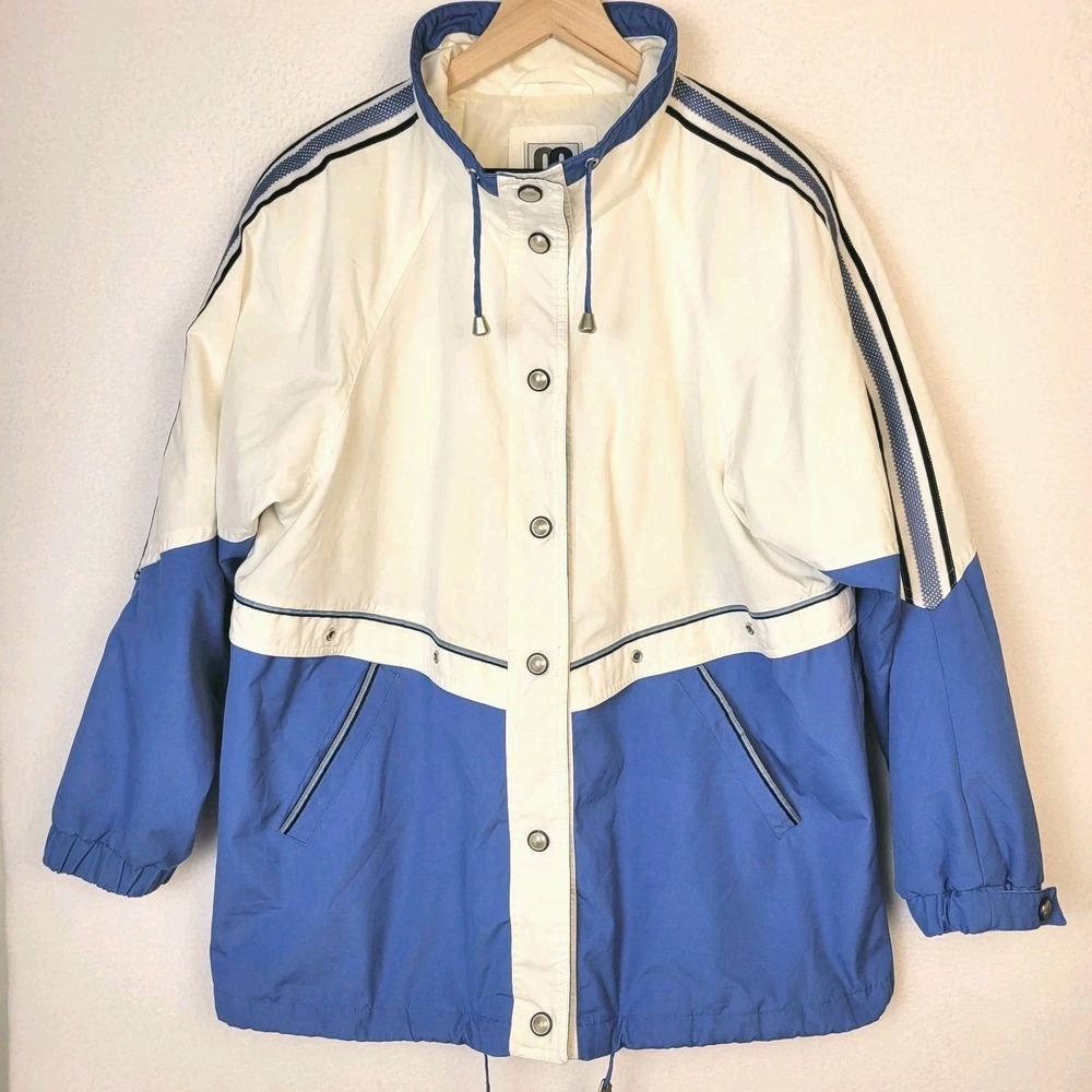 Vintage CS‎ Signature Windbreaker Jacket Womens L 80s 90s Pockets Retr